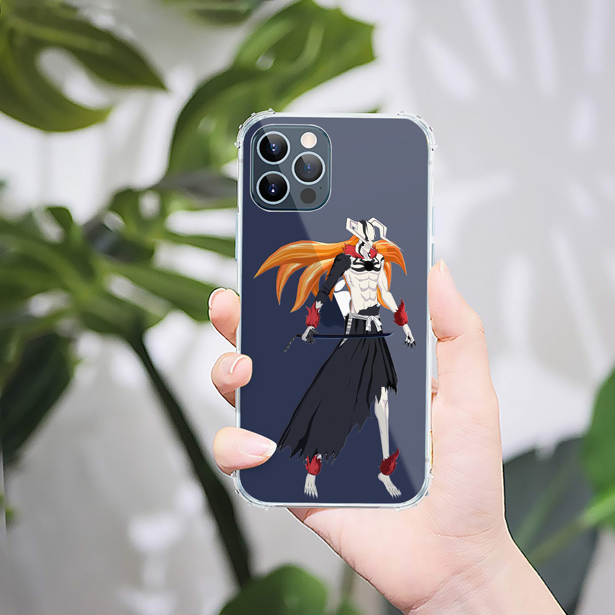 （画像用） ブリーチ 黒崎一護（くろさき いちご）BLEACH Kurosaki Ichigo 【iPhone 12シリーズ対応】透明スマホケース（クリアソフトケース）